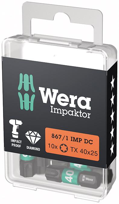 Produktbild von Wera Bit Impaktor 1/4" DIN 3126 C6,3 T40x25mm 10er Pack 5157627001 4013288223920