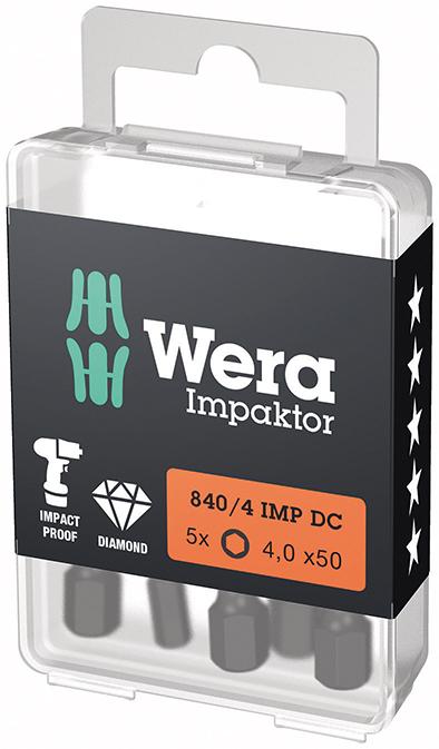 Produktbild von Wera Bit Impaktor 1/4" DIN 3126 E6,3 Innen-6-kant 4x50mm 5er-Pack 5157644001 4013288223968