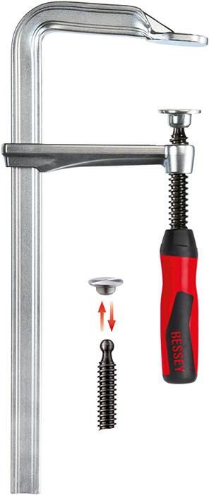 Produktbild von BESSEY Schraubzwinge Ganzstahl mit 2-Komponenten-Heft 100x60mm GZ10-2K 4008158033785