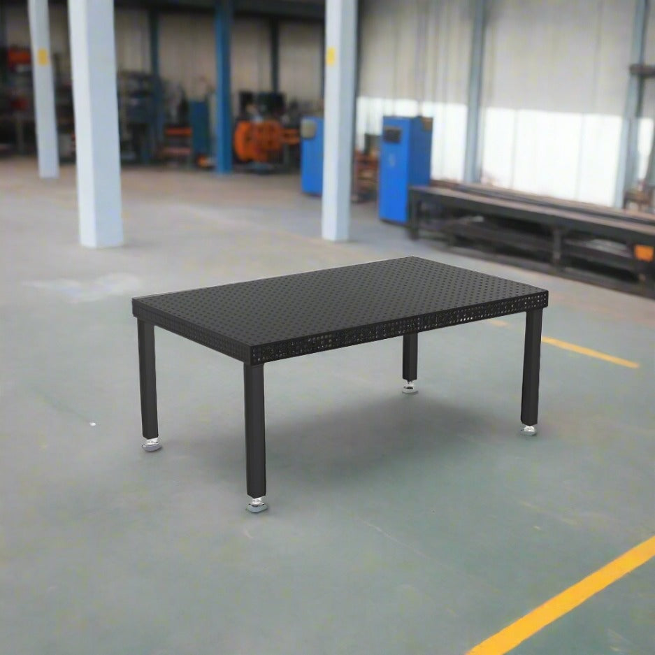 Produktansicht von Siegmund Schweißtisch 2000 x 1200 x 100 mm Professional Extreme 8.7 System 16 Plasmanitriert Höhe 750 mm mit Lenkrolle und Feststellbremse