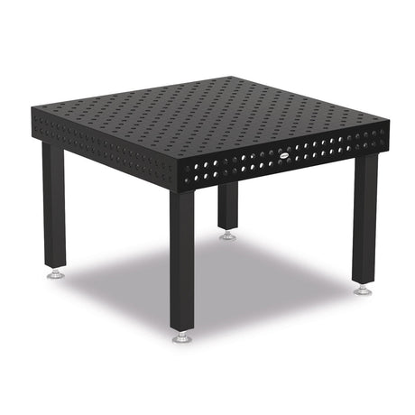 Produktansicht von Siegmund Schweißtisch 1200 x 1200 x 150 mm Professional Extreme 8.7 System 22 Plasmanitriert, Diagonalraster höhenverstellbar 600-850 mm mit Lenkrolle und Feststellbremse