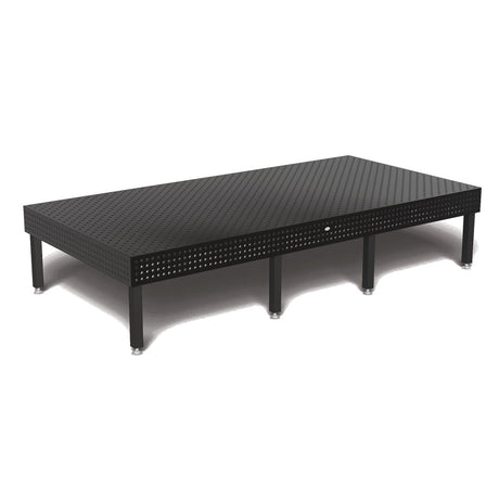 Produktansicht von Siegmund Schweißtisch 4000 x 2000 x 250 mm Professional Extreme 8.7 PLUS System 22 Plasmanitriert, Diagonalraster Höhe 600 mm mit Bodenverankerung