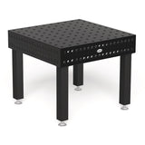 Produktansicht von Siegmund Schweißtisch 1000 x 1000 x 200 mm Professional 750 System 28 Plasmanitriert Höhe 650 mm mit Lenkrolle und Feststellbremse