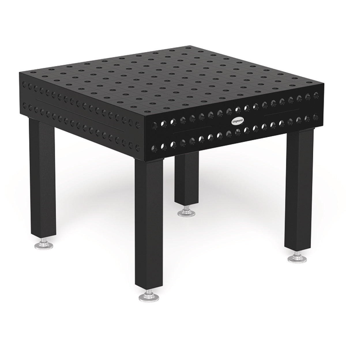 Produktansicht von Siegmund Schweißtisch 1000 x 1000 x 200 mm Professional 750 System 28 Plasmanitriert Höhe 750 mm mit Bodenverankerung