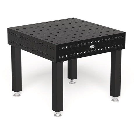 Produktansicht von Siegmund Schweißtisch 1000 x 1000 x 200 mm Professional 750 System 28 Plasmanitriert Höhe 750 mm mit Bodenverankerung