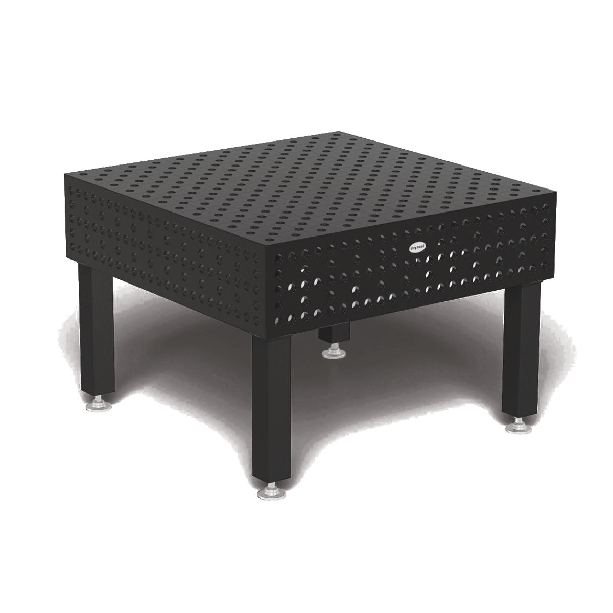 Produktansicht von Siegmund Schweißtisch 1200 x 1200 x 300 mm Professional Extreme 8.8 PLUS System 28 Plasmanitriert, Diagonalraster höhenverstellbar 550-750 mm mit Lenkrolle und Feststellbremse