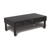 Produktansicht von Siegmund Schweißtisch 2400 x 1200 x 300 mm Professional Extreme 8.8 PLUS System 28 Plasmanitriert, Diagonalraster höhenverstellbar 550-750 mm mit Lenkrolle und Feststellbremse