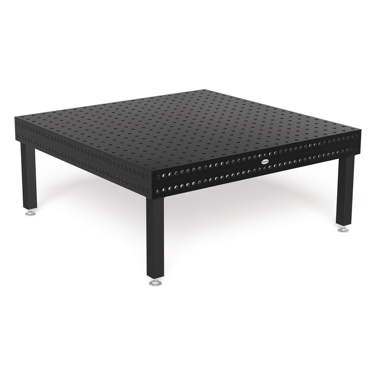 Produktansicht von Siegmund Schweißtisch 2000 x 2000 x 200 mm Professional 750 System 28 Plasmanitriert Höhe 750 mm mit Bodenverankerung