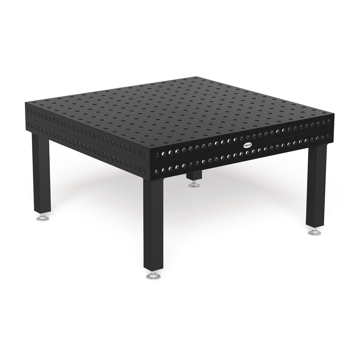 Produktansicht von Siegmund Schweißtisch 1500 x 1500 x 200 mm Professional 750 System 28 Plasmanitriert höhenverstellbar 550-750 mm mit Lenkrolle und Feststellbremse