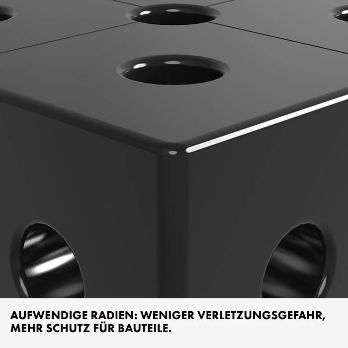 Detailansicht einer abgerundeten Siegmund Schweißtische Ecke und Kante
