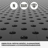 Detailansicht zu einer Plasmanitrierten Siegmund Schweißtischplatte