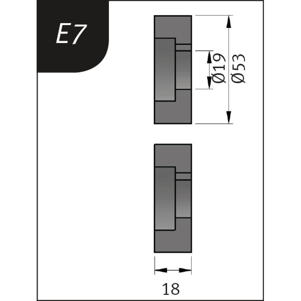 Produktbild von Metallkraft Biegerollensatz Typ E7, Ø 53 x 19 x 18 mm 3880127 4036351157595