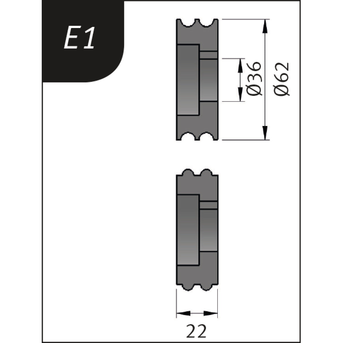 Produktbild von Metallkraft Biegerollensatz Typ E1, Ø 62 x 26 x 22 mm 3880131 4036351157618