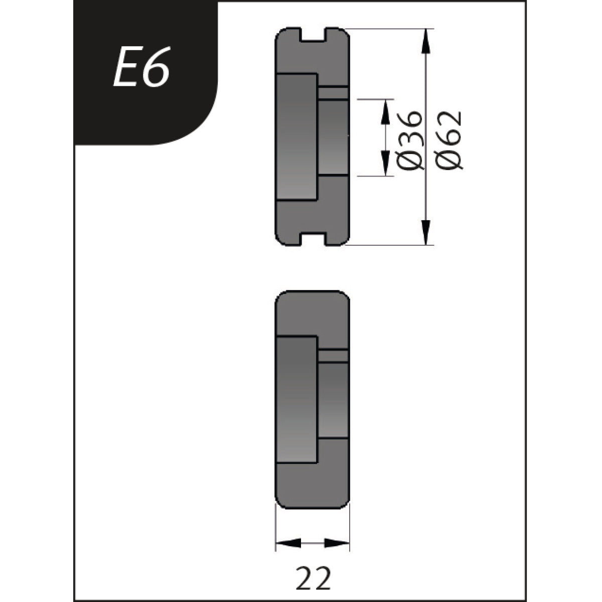 Produktbild von Metallkraft Biegerollensatz Typ E6, Ø 62 x 26 x 22 mm 3880136 4036351157663