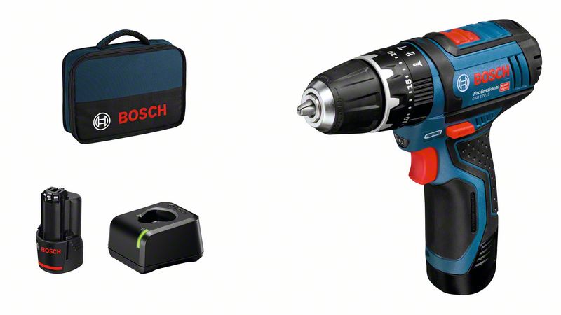 Cordless impact drill GSB 12V-15, with 2 x 2.0 Ah Li-Ion battery