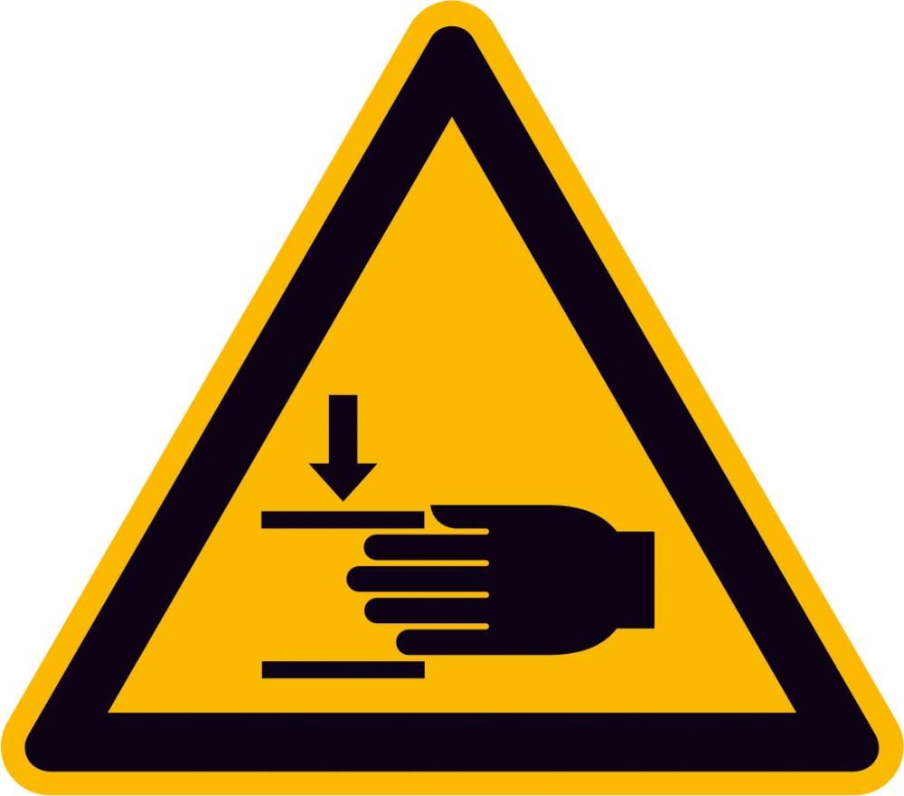 Warning sign foil SL 50 mm Warning against hand injuries 10 pcs. per sheet