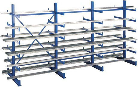 Kragarmregal K1000 B6250xT2x500xH2000 mm blau Tragkraft 7200kg je Seite