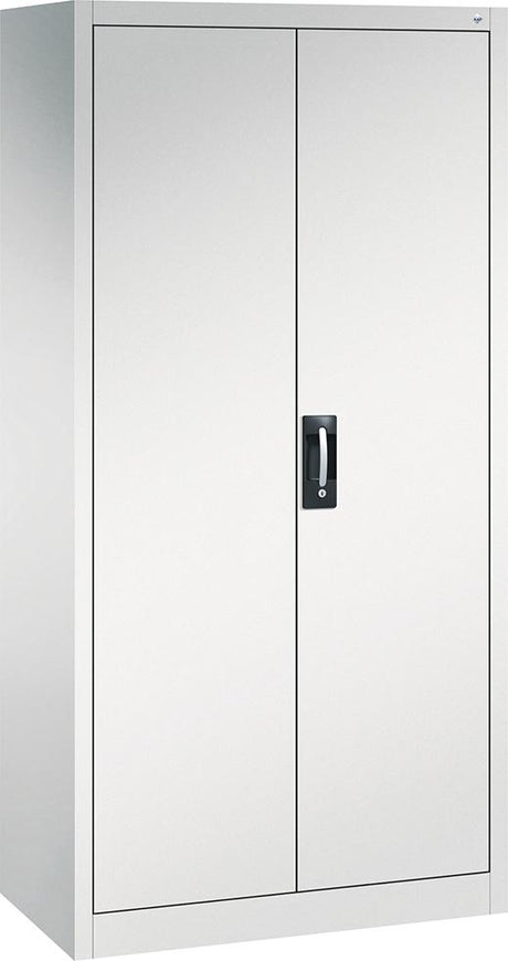 Flügeltürenschrank B1200xT500xH1950 mm RAL 7035, 4 Fachböden Tragkraft 70kg