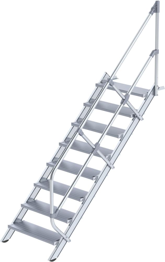 Produktbild von Günzburger Alu-Treppe 45° 8 Stufen B 800 mm lichte Höhe 1670 mm Ausladung 1924 mm 600268 4031405002685