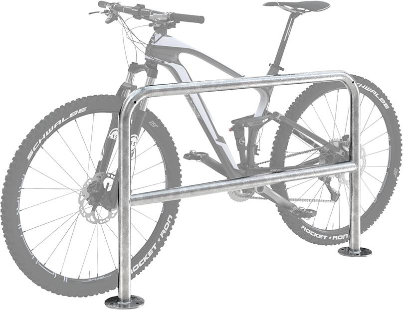 Produktbild von WSM Fahrrad-Anlehnbügel Edelstahl L 1000 mm zum Aufdübeln mit Querholm 105900104 4250366528311