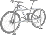 Fahrrad-Anlehnbügel Edelstahl, L 1000 mm zum Aufdübeln mit Querholm