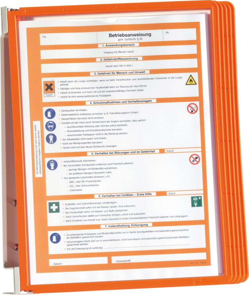 Sichttafelsystem orange, VE: 1 Set