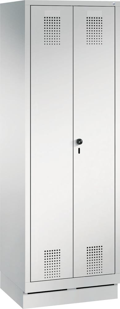 Wäsche-Garderobenschrank B610xT500xH1800 mm 2 Abteile,RAL7035