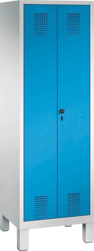 Raumpflege-Geräteschrank B610xT500xH1850 mm 2 Abteile,RAL7035/5012