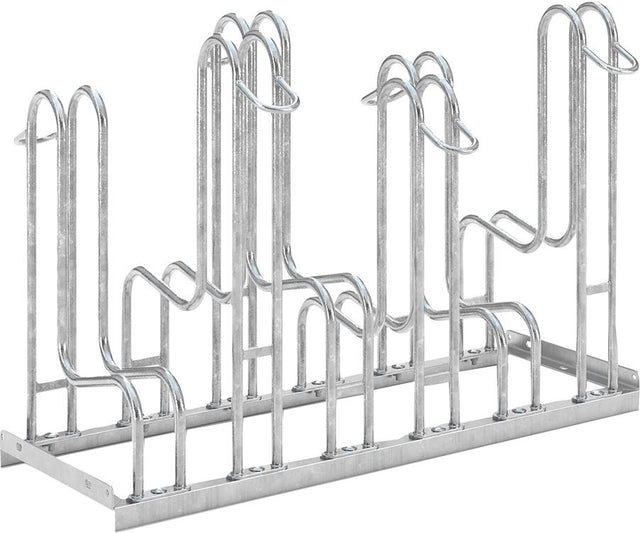 Fahrrad-Standparker zweiseitig, verzinkt L 1050 mm, 6 Plätze