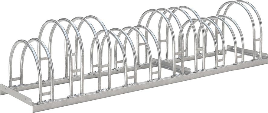 Fahrrad-Bogenparker zweiseitig, verzinkt L 1750 mm, 10 Plätze