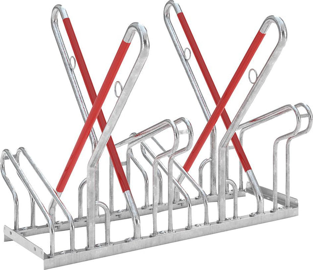 Fahrrad-Anlehnparker zweiseitig, verzinkt L 1080 mm, 4 Plätze