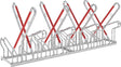 Fahrrad-Anlehnparker zweiseitig, verzinkt L 2160 mm, 8 Plätze