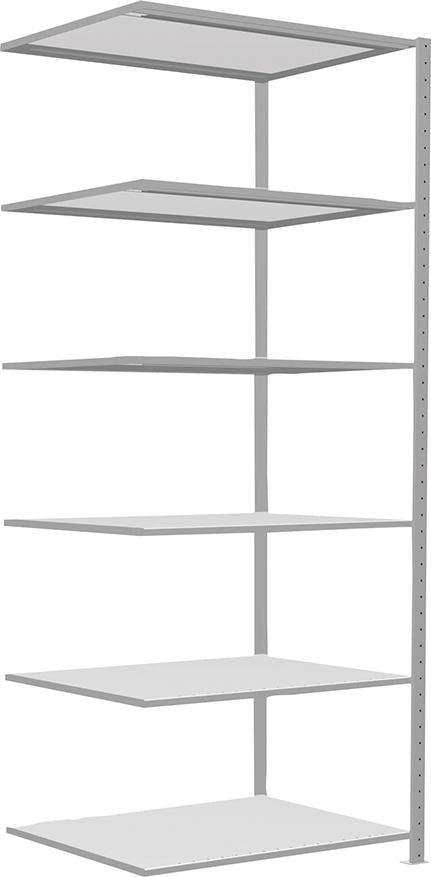 Steckregal B1000xT800xH2500 mm Anbaufeld 6 Böden vzk Fachlast 150kg