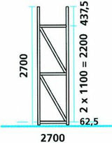 Ständer SR 85/20 H2700xT800 mm RAL 5010 Multipal