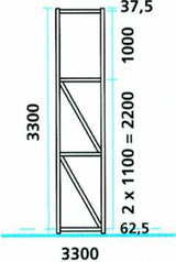 Ständer SR 85/20 H3300xT800 mm verzinkt Multipal