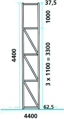 Ständer SR 85/20 H4400xT800 mm RAL 5010 Multipal