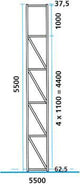 Ständer SR 85/20 H5500xT1100 mm RAL 5010 Multipal