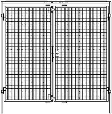 Doppelflügeltür Maschinenschutzgitter B1980xH2000 mm RAL 1018