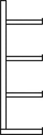 Kragarmregal L Anbaufeld B1000xT500xH2500 mm einseitig RAL 5010 4 Arme Traglast 175kg