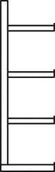 Kragarmregal L Grundfeld B1000xT500xH2500 mm einseitig RAL 5010 4 Arme Traglast 175kg