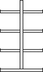 Kragarmregal L Grundfeld B1000xT2x500xH2000 mm doppelseitig RAL 5010 2x4 Arme Traglast 175kg