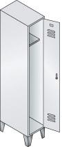 Garderobenschrank ClassicB320xT500xH1850 mm RAL 7035, 1 Abteil mit 150 mm hohen Füßen