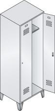 Produktbild von C+P Garderobenschrank Classic B810xT500xH1850 mm RAL 7035 2 Abteile mit 150 mm hohen F 8010-22 4332163330479