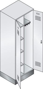 Produktbild von C+P Wäsche-Garderoben-Schrank 2 Abteilungen mit Sockel 7035 SB 810mm 8160-22 / 8001-303 4330816801628