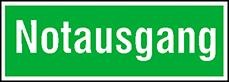 Produktbild von SafetyMarking Fluchtwegschild Folie B300xH105 mm Notausgang langnachleuchtend 4367009470 4044589054319