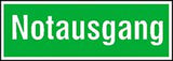 Fluchtwegschild Alu B400xH140 mm Notausgang langnachleuchtend