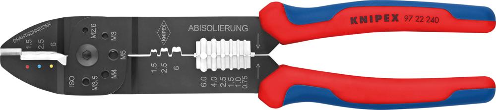 Crimpzange 9722240 für isolierte Kabelschuhe 0,75-6qmm KNIPEX