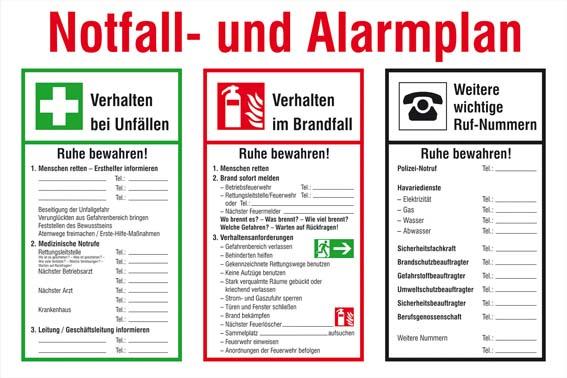 Notfall- und Alarmplan B600xH400 mm Kunststoff