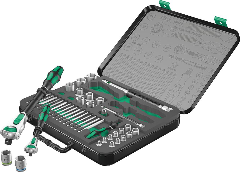 Steckschlüssel-Satz ZYKLOP speed 1/4" und 1/2" 43-teilig Wera