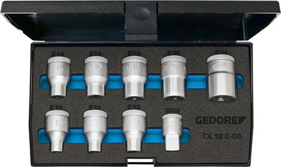 Steckschlüssel-Satz 1/2" E10 bis E24 9-teilig Gedore